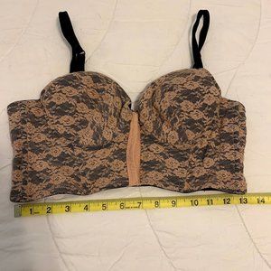 Large Forever 21 pink lace corset/bra